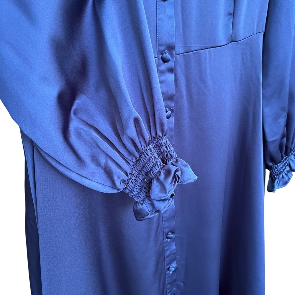 Alex Marie - Kerry Satin Midi Dress in Twilight Blue - NWT - Size XL - Picture 4 of 11